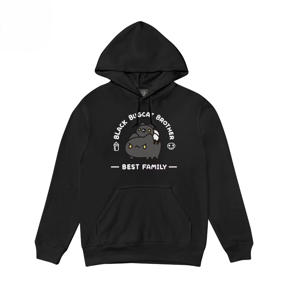 Black Bugcat Family Hoodie
