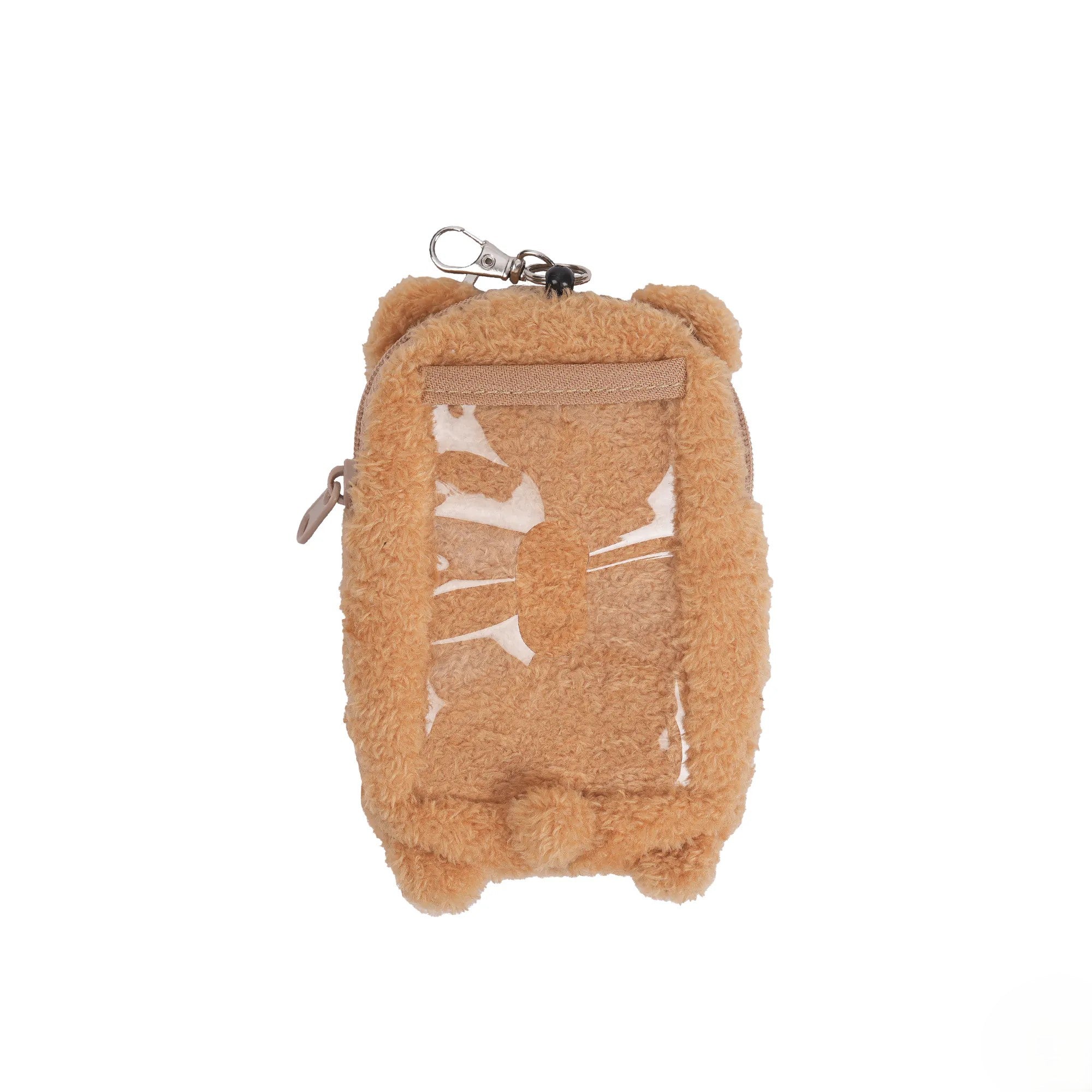 Brown Bear Capoo Plush Retractable Card Holder
