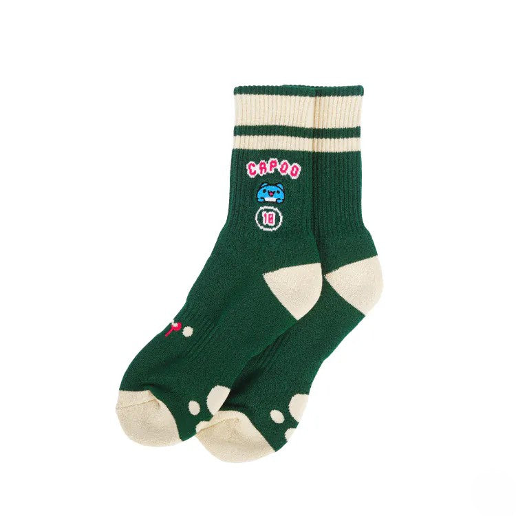 Classic Capoo Sports Crew Socks (Green)