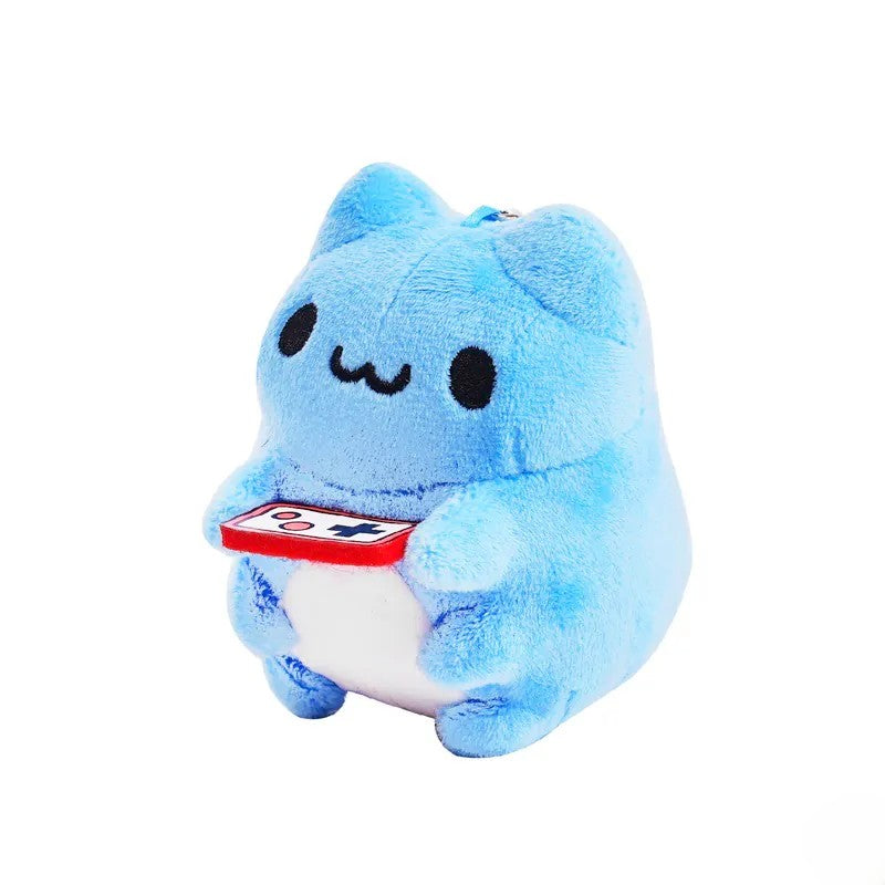 Frontal angle of Gamer Capoo Plush Charm with a happy expression