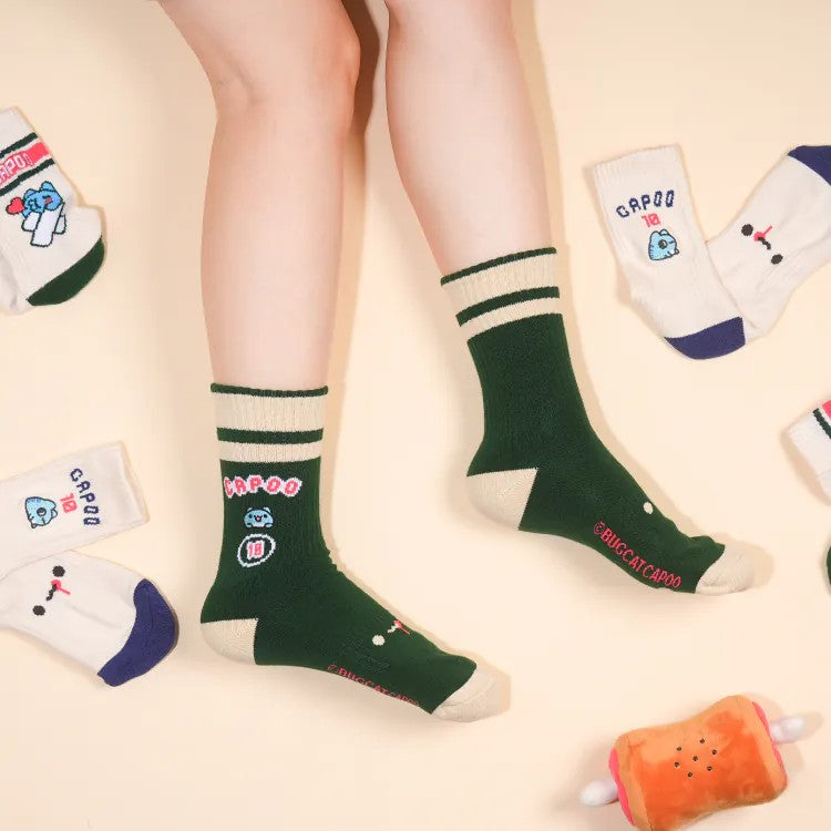 Classic Capoo Sports Crew Socks (Green)