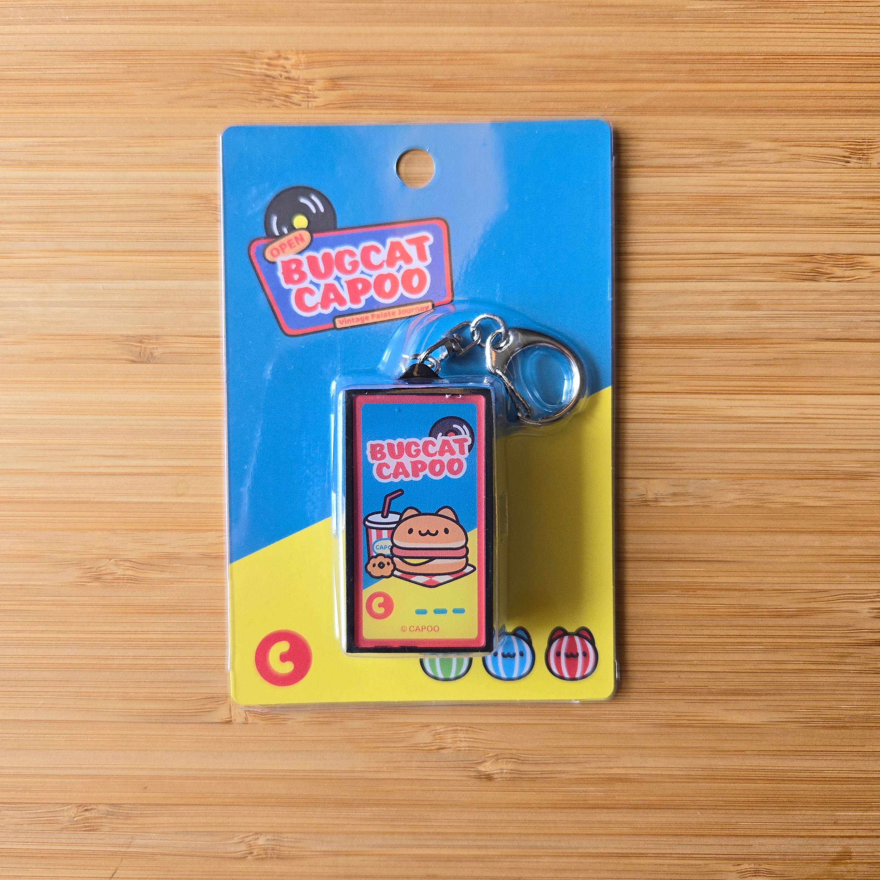 Hamburger Capoo Retro Lightbox Keychain