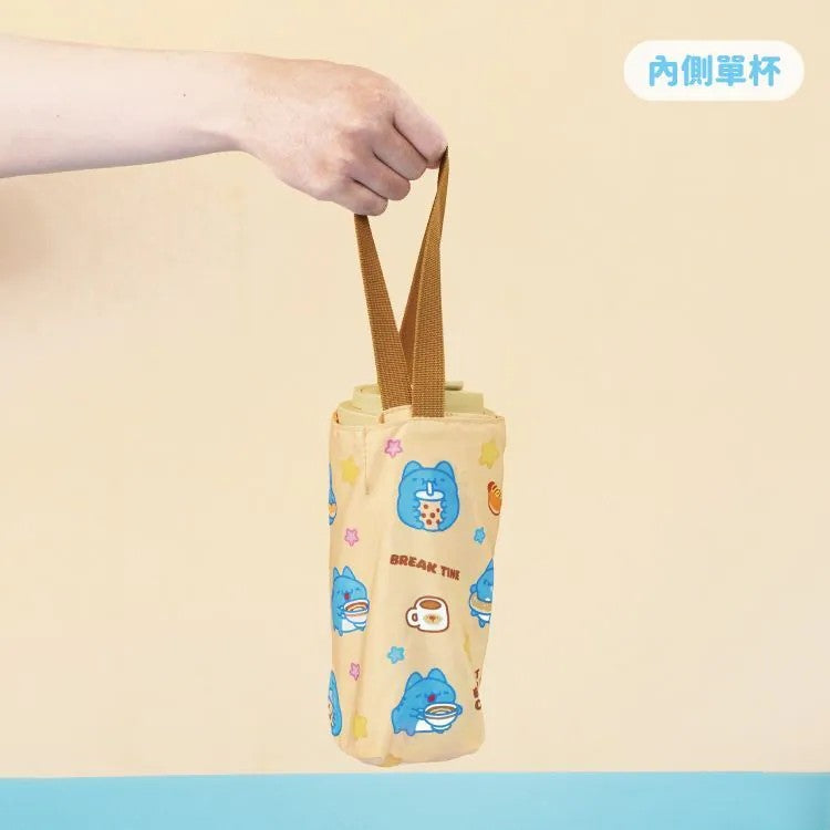 Bugcat Capoo Bubble Milk Tea Reversible Double Cup Carrier