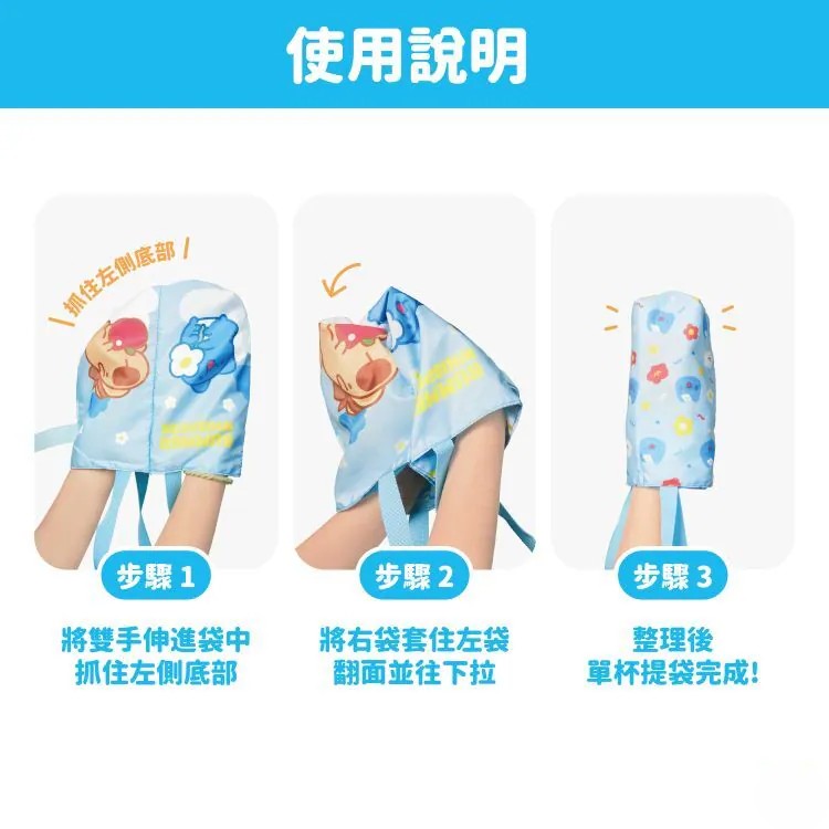 Bugcat Capoo Bubble Milk Tea Reversible Double Cup Carrier