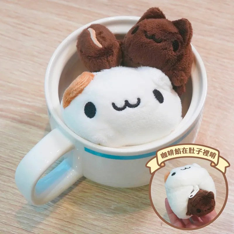 Foam Cat Coffee Bean Daifuku Plush Charm