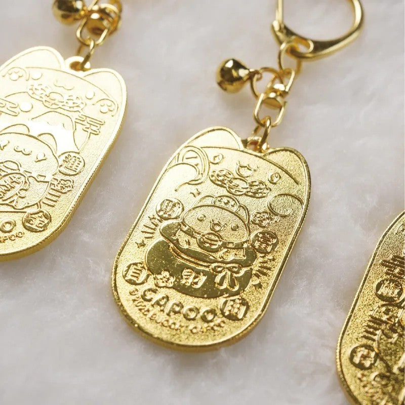 Capoo Lucky Fortune Gold Koban Keychain Blind Box