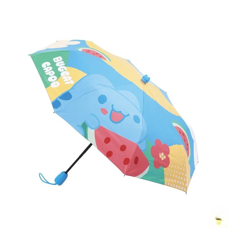 Capoo Watermelon Fun UV Protection Automatic Umbrella with Removable Capoo Figure Handle