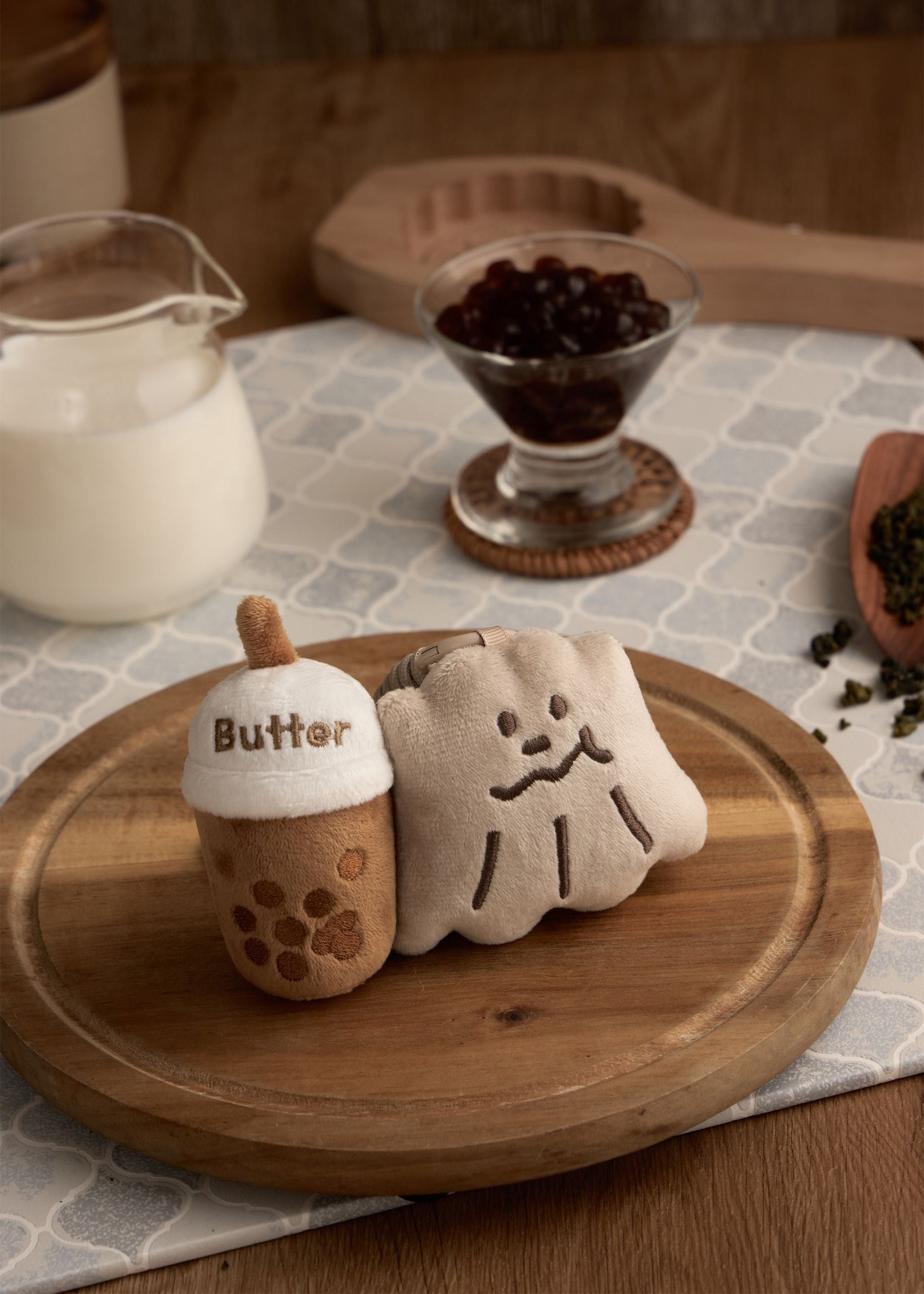 The Butters Canelé Bubble Milk Tea Plush Charm
