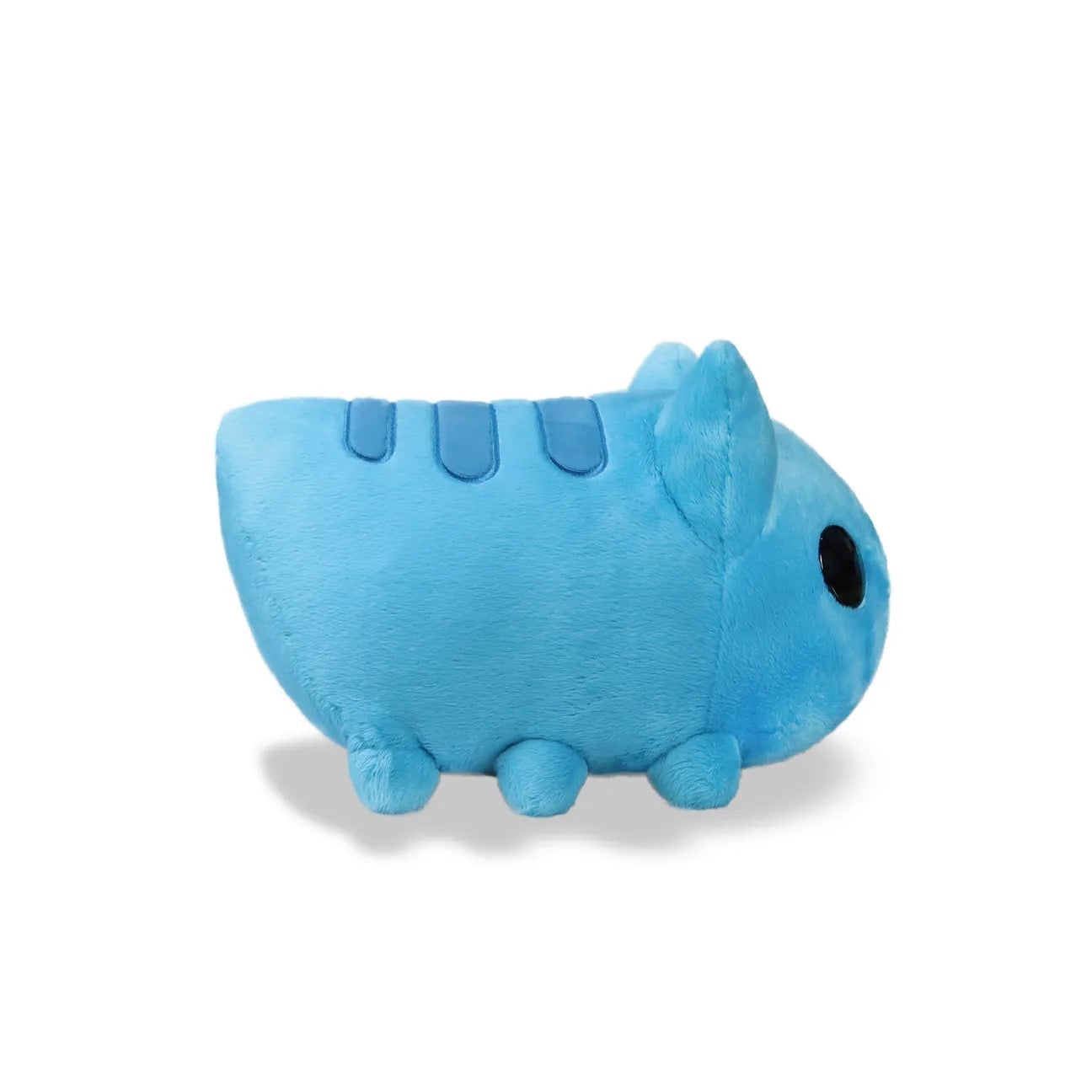 Right-side view of Bugcat Capoo plush with embroidered details and curved body