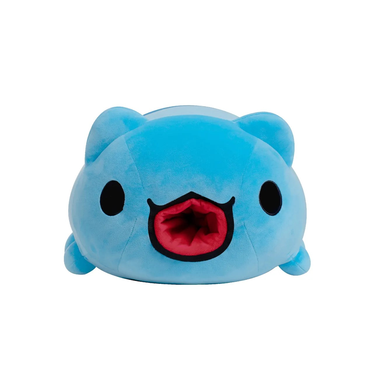 Angled front view of Big Tongue Lazy Capoo Plush with tongue retracted