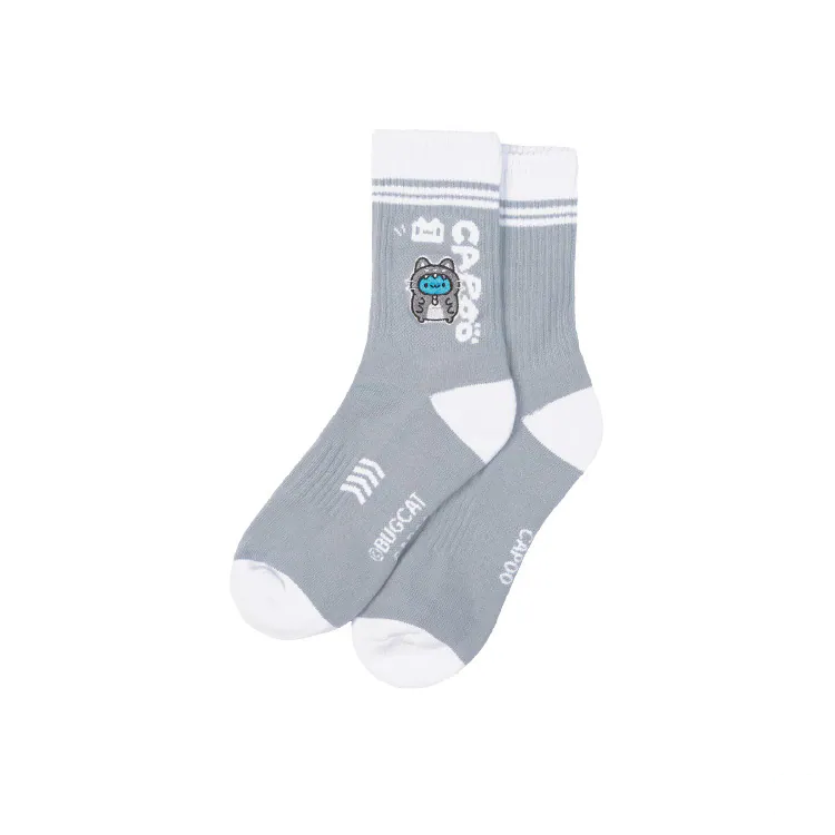 Meow Capoo-Sportsocken in Crew-Länge (Graublau)