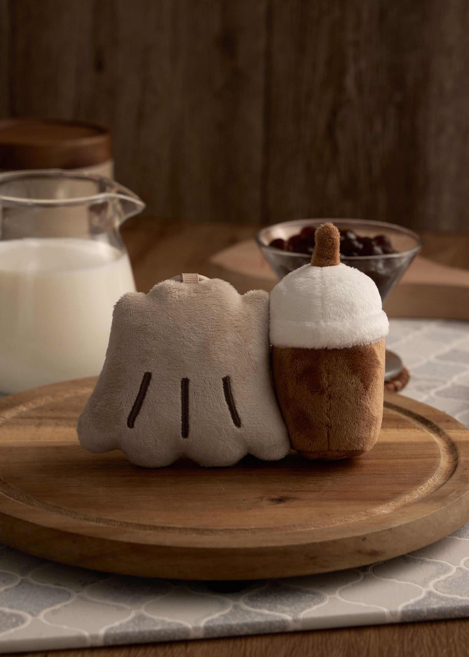The Butters Canelé Bubble Milk Tea Plush Charm