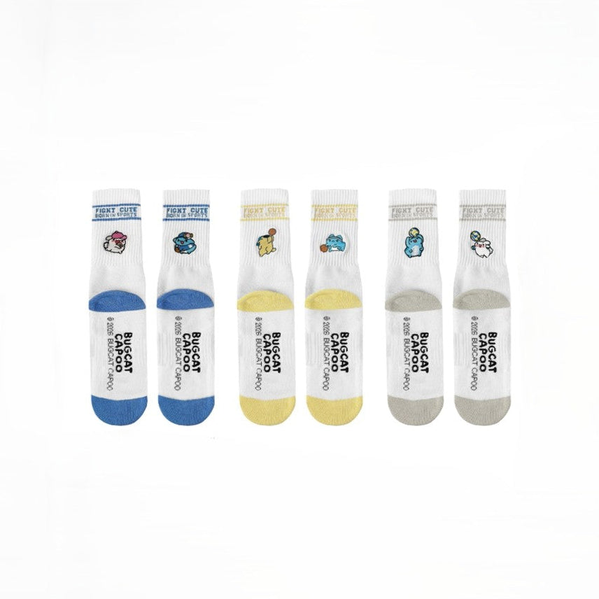 Bugcat Capoo 3-Pair Sports Socks Set