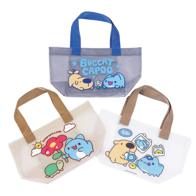 Bolsa tote de malla Capoo & Dogdog Photo Time (blanca) — imagen 3