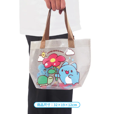 Capoo 花の傘 メッシュトートバッグ（ブラウン） — 画像 2