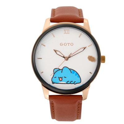 Lazy Capoo Color Watch (42mm, Leather Strap)