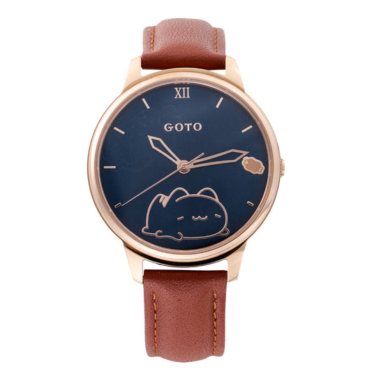 Lazy Capoo Metallic Outline Edition (37mm, Leather Strap)