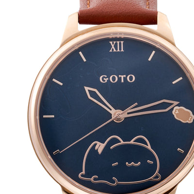 Lazy Capoo Metallic Outline Edition (37mm, Leather Strap)