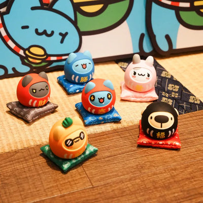 Bugcat Capoo Daruma Blessing Figures – Set of Six