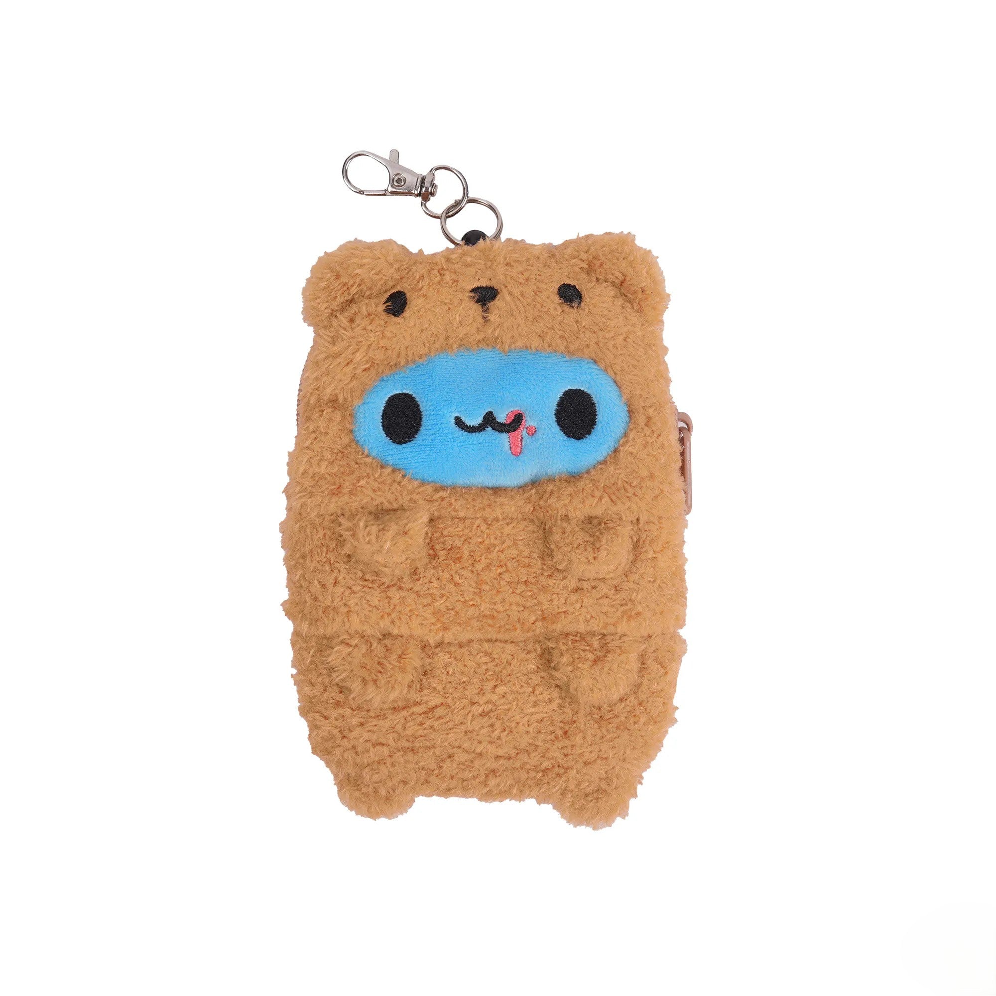 Brown Bear Capoo Plush Retractable Card Holder