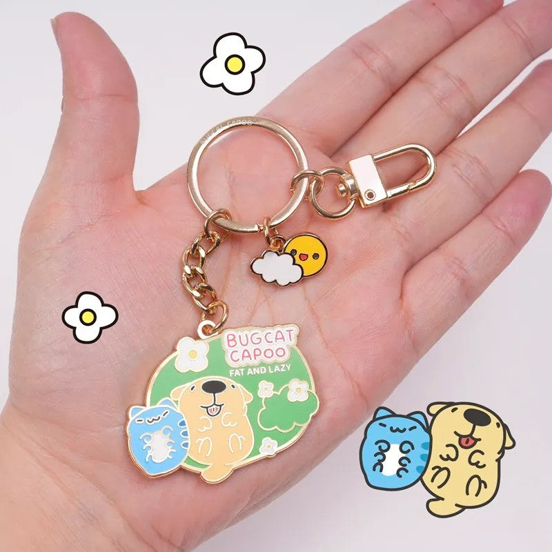 Capoo & Dogdog Together Metal Key Ring