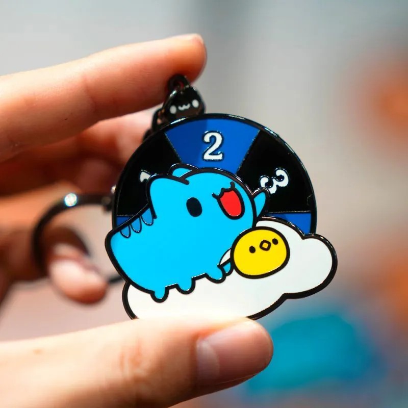 Capoo Number Spinner Metal Keychain