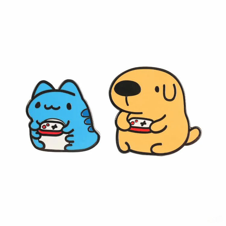 Capoo & Dogdog Gaming Metal Pin Set