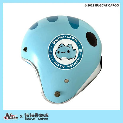 Classic Capoo Glossy Blue Half Face Helmet