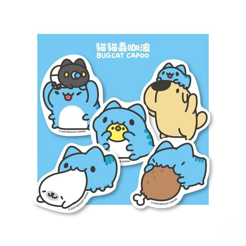 Capoo Classic Waterproof & UV-Resistant Stickers 3 (5 pcs)