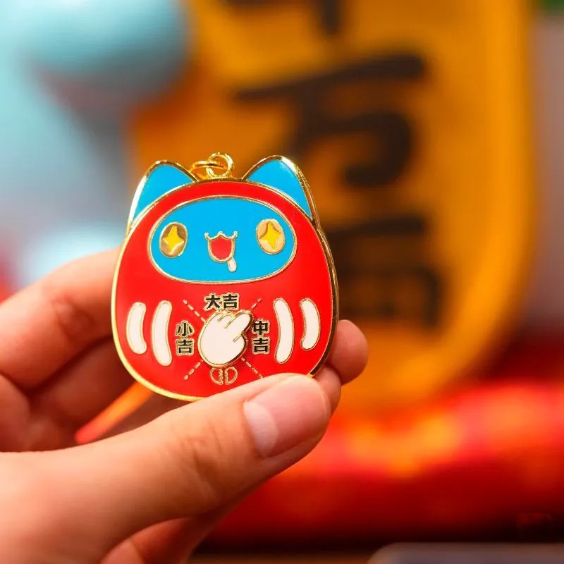 Daruma Capoo Fortune Spinner Keychain