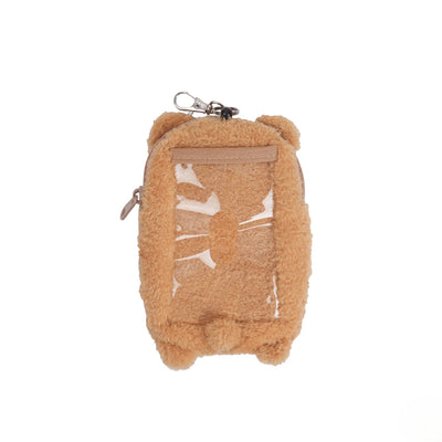 Brown Bear Capoo Plush Retractable Card Holder