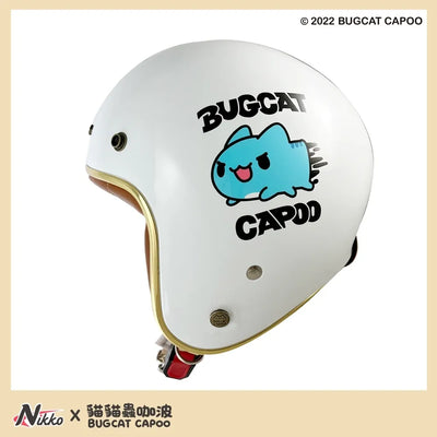 Classic Capoo Glossy White Half Face Helmet