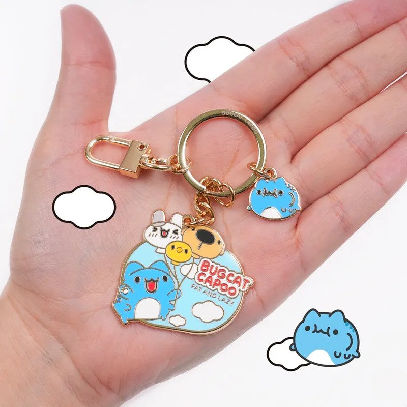 Bugcat Capoo Balloon Party Metal Key Ring