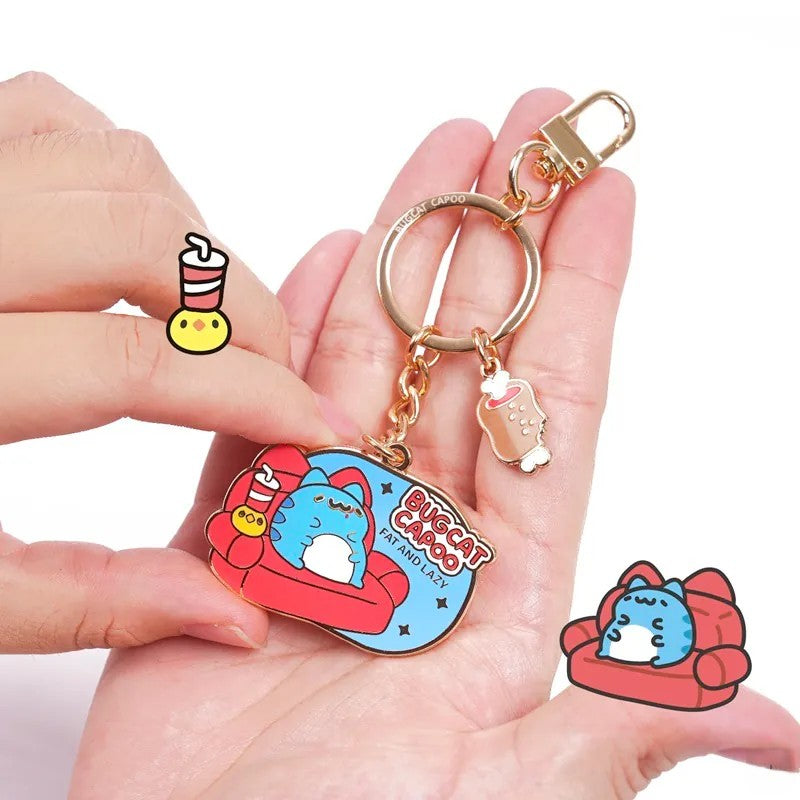 Capoo Lazy Sofa Day Metal Keychain
