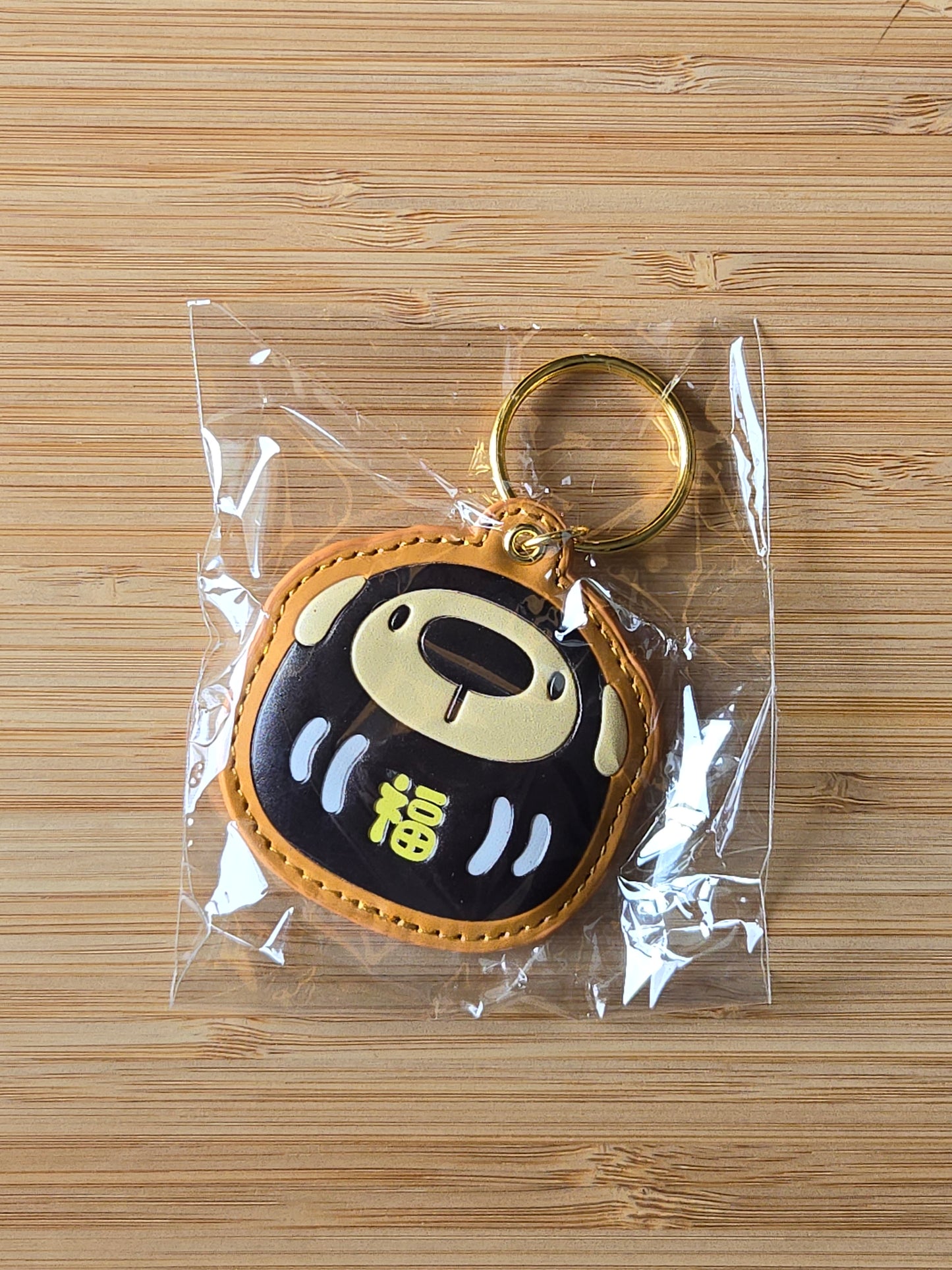 Dogdog Daruma Leather Charm Key Ring