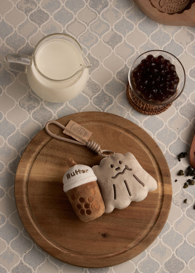 The Butters Canelé Bubble Milk Tea Plush Charm