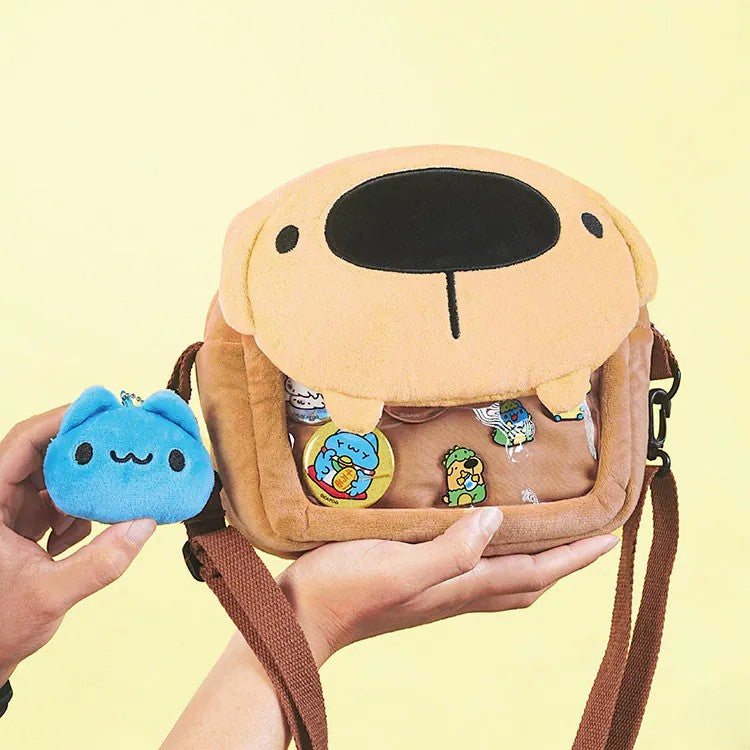 Dogdog Plush Ita Crossbody Bag with Capoo Charm