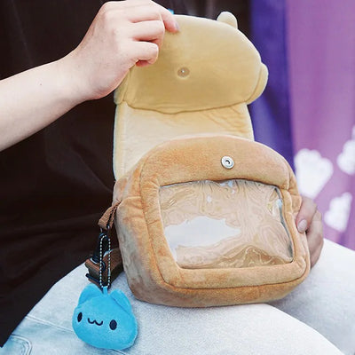 Dogdog Plush Ita Crossbody Bag with Capoo Charm