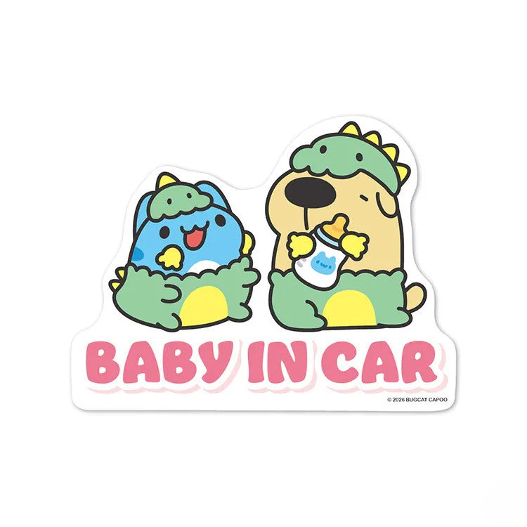 BABY IN CAR Waterproof Sunproof Sticker (Capoo & Dogdog Style)
