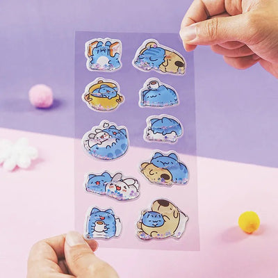Lazy Capoo & Friends 3D Shaker Sticker