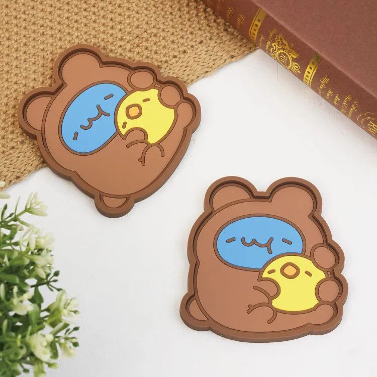 Bugcat Capoo Brown Bear Capoo Hugging Chick Multi-Purpose PVC Tray