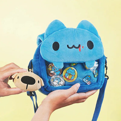 Bleeding Capoo Plush Ita Crossbody Bag with Dogdog Charm