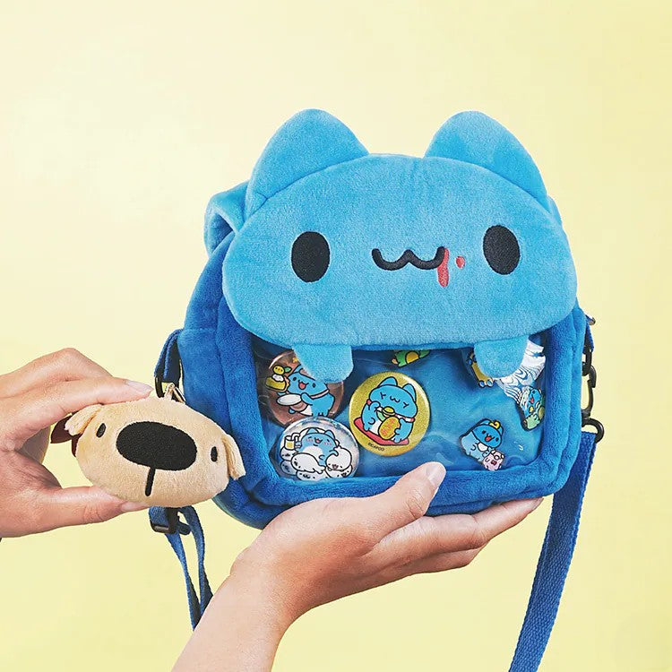 Bleeding Capoo Plush Ita Crossbody Bag with Dogdog Charm