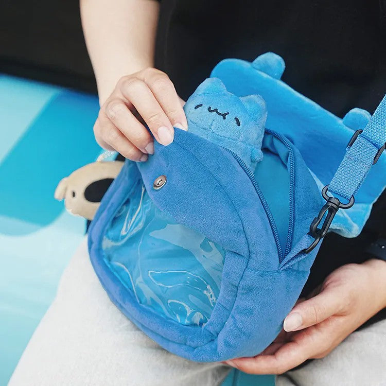 Bleeding Capoo Plush Ita Crossbody Bag with Dogdog Charm