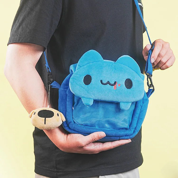 Bleeding Capoo Plush Ita Crossbody Bag with Dogdog Charm