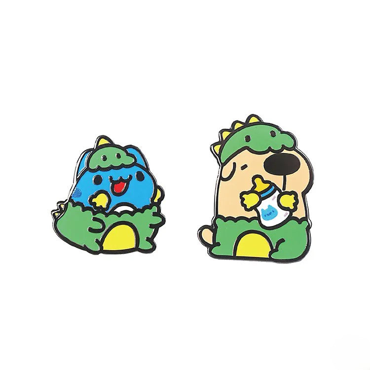 Capoo & Dogdog Little Dinosaur Metal Pin Set