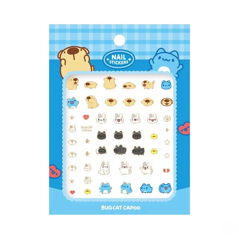 Capoo & Friends Gold Foil Nail Stickers
