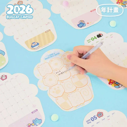 🌸Bugcat Capoo 2026 “Little Romance” Acrylic Stand Calendar Set