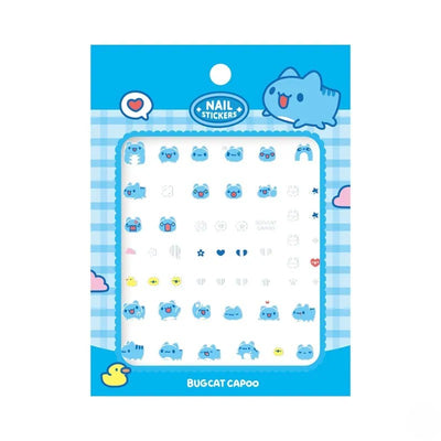 Classic Capoo Silver Foil Nail Stickers