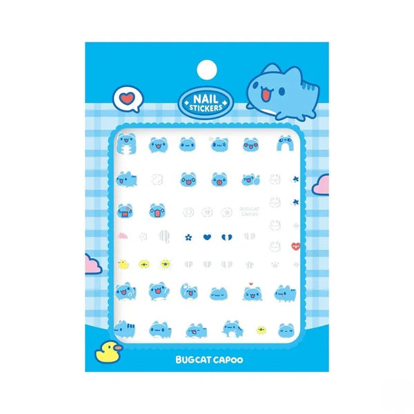 Classic Capoo Silver Foil Nail Stickers